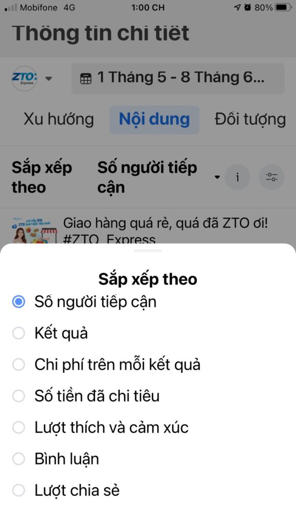 Sắp xếp bài đăng