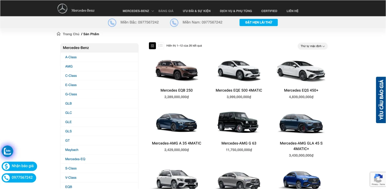 website bán ô tô mercedes s10