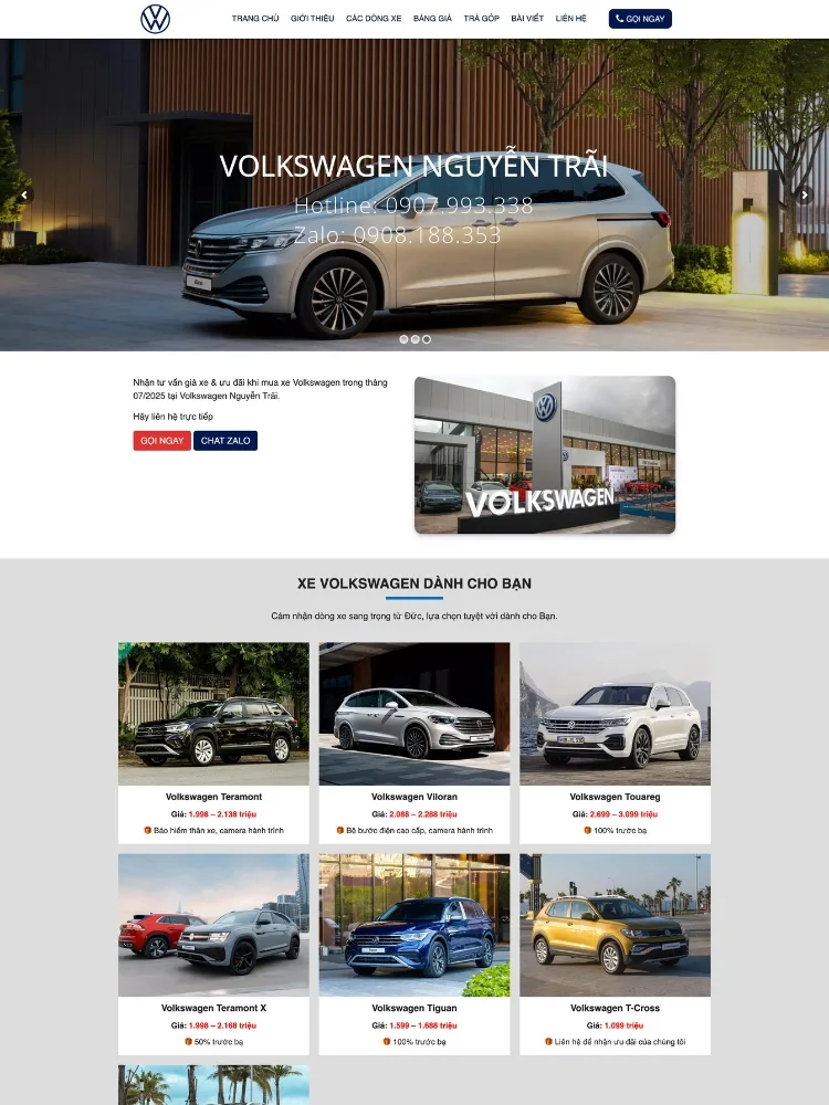website ban ô tô volkswagen