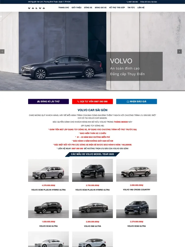 website sale ô tô Volvo Nguyen Van Linh HCM
