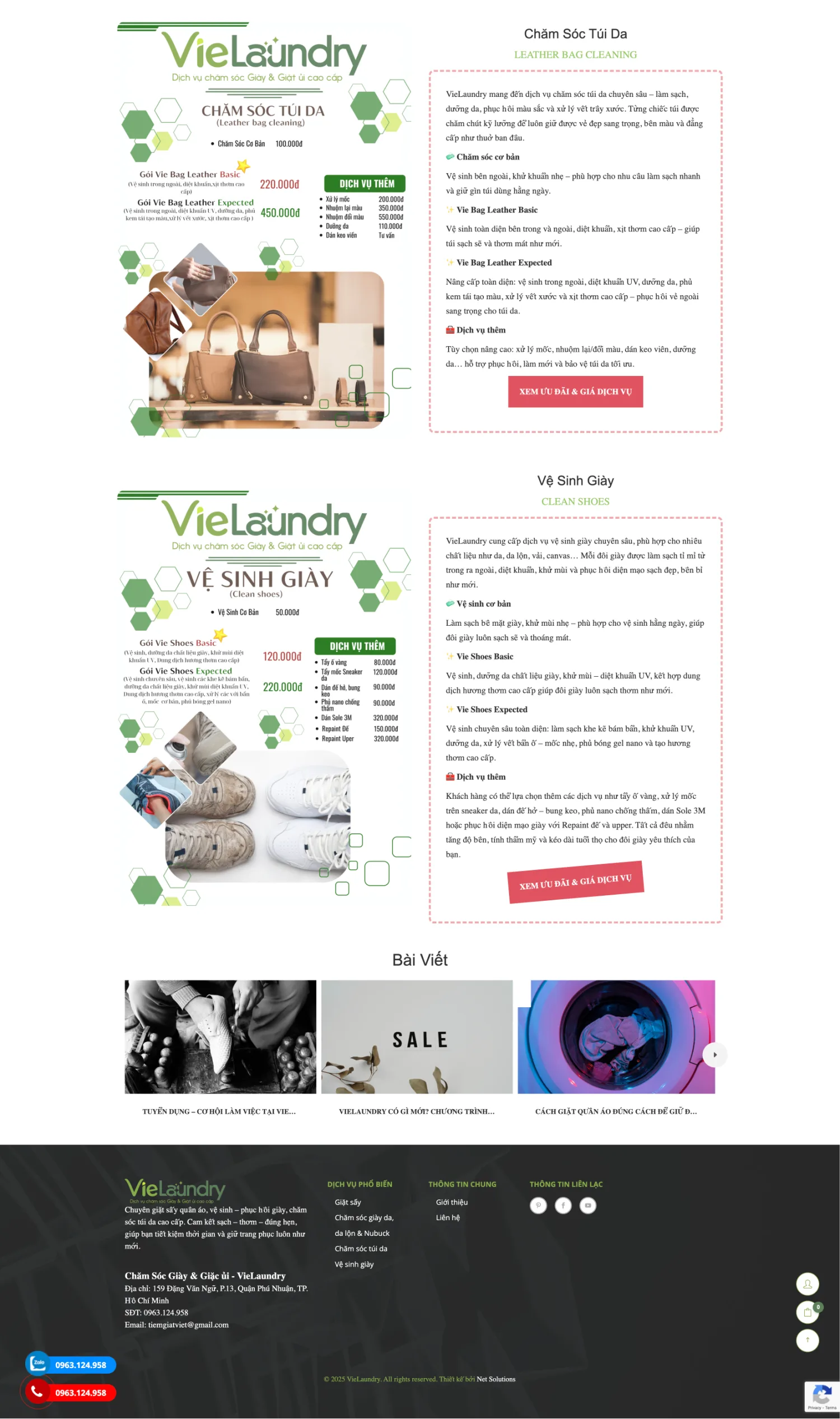 Thiết kế website chuyên dịch vụ giặt sấy quần áo 2