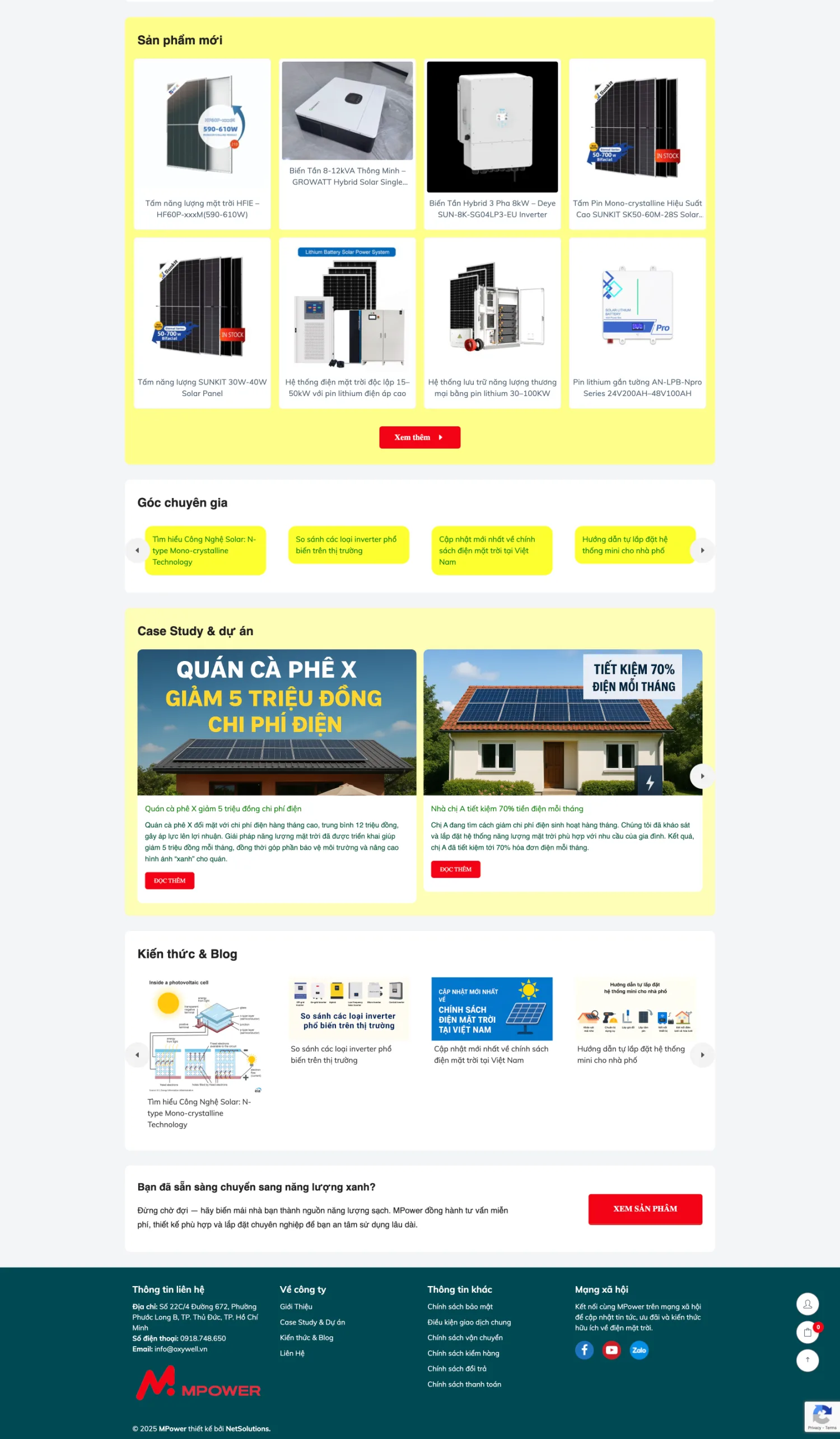 Website công ty kinh doanh sản phẩm cung cấp điện mặt trời MPower - Hình ảnh 2