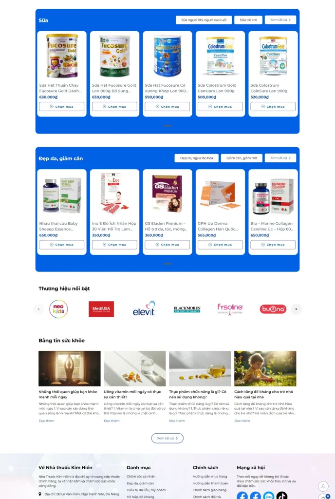 Thiết kế website bán hàng nhà thuốc 2