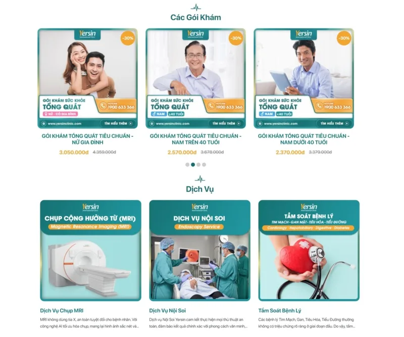 Giao diện web phong khám chuẩn UX, UI