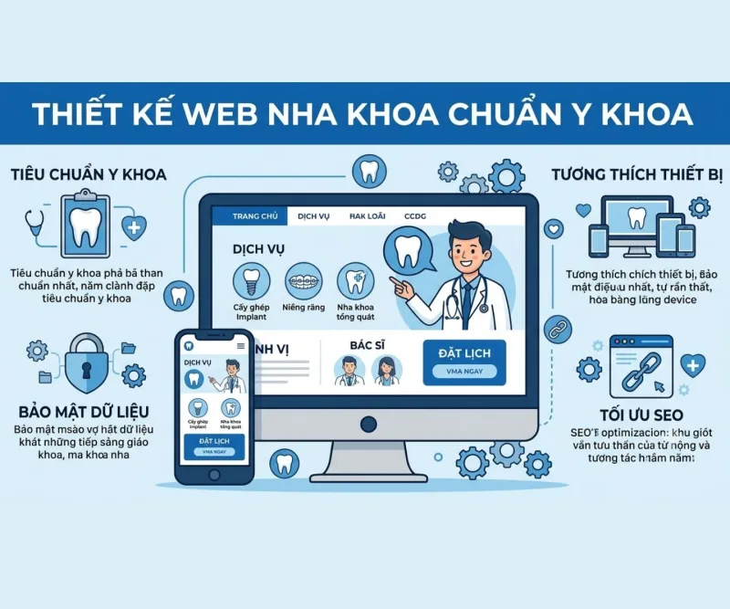 Thiết Kế Web Nha Khoa Chuẩn Y Khoa: Đột Phá Lượng Đặt Lịch Hẹn Tự Nhiên