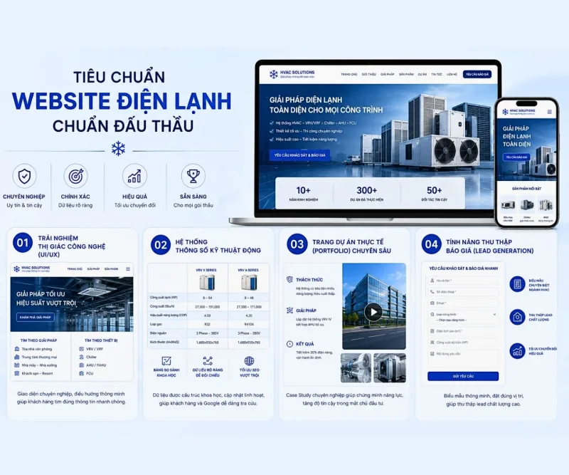 Tiêu chuẩn thiết kế website điện lạnh
