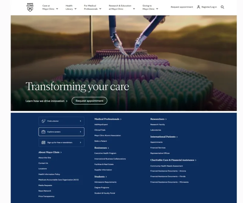 Header và Footer của web phòng khám