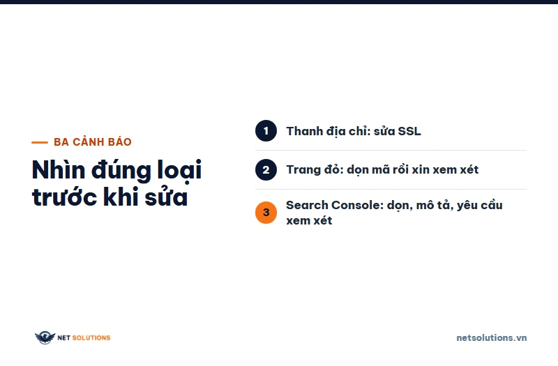 Sơ đồ ba cảnh báo không an toàn của website và việc cần làm với từng loại