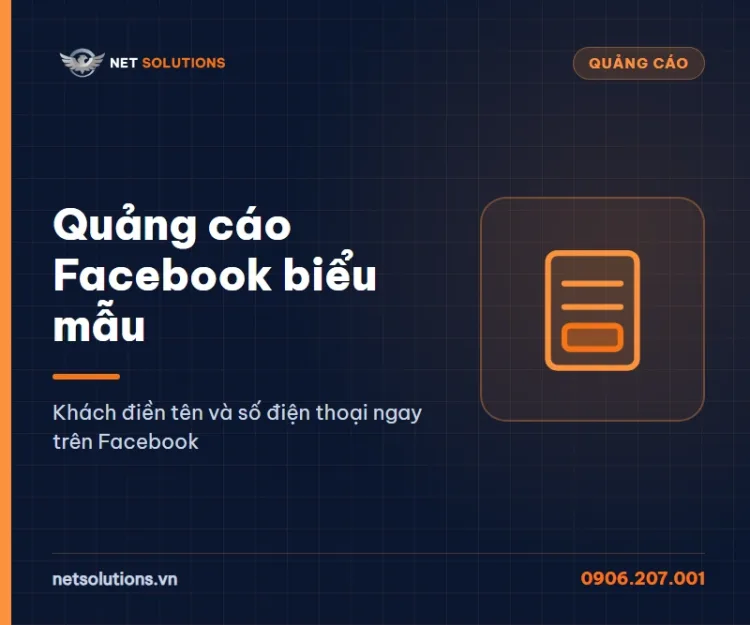 Dịch vụ quảng cáo Facebook biểu mẫu thu thông tin khách của Net Solutions