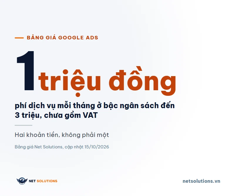 Bảng giá chạy quảng cáo Google Ads 2026: phí dịch vụ và ngân sách
