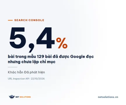 dai dien da thu thap chua lap chi muc Con số 5,4%: tỷ lệ bài ở trạng thái Đã thu thập, hiện chưa được lập chỉ mục trong mẫu 129 bài của netsolutions.vn