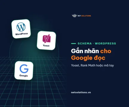 Thẻ logo WordPress, Yoast và Google xếp so le, chữ Gắn nhãn cho Google đọc