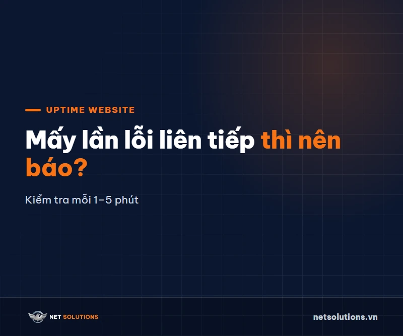 Thẻ chữ nền navy: mấy lần lỗi liên tiếp thì nên báo website sập, kiểm tra 1 đến 5 phút một lần