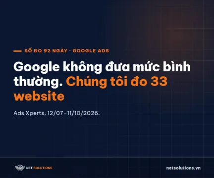 dai dien ty le click khong hop le google ads Chữ lớn trên nền navy: Google không đưa mức bình thường, chúng tôi đo 33 website trong 92 ngày
