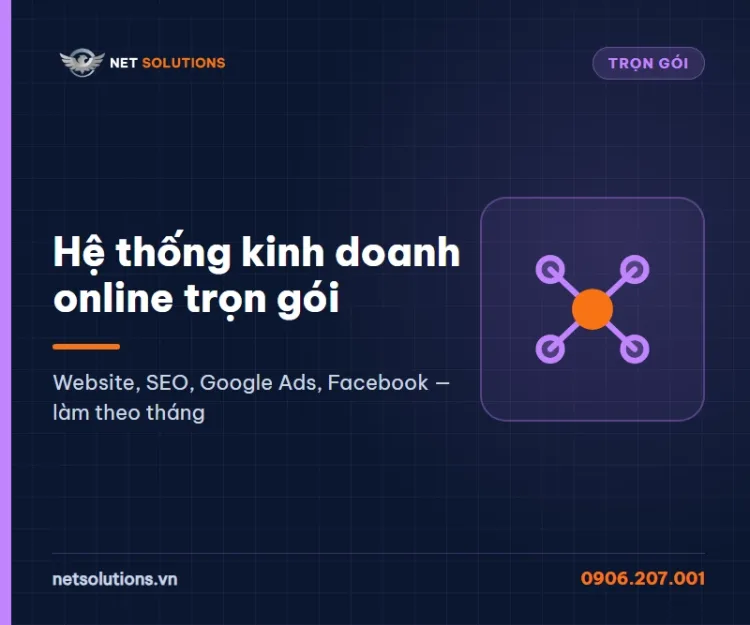 Dịch vụ xây dựng hệ thống kinh doanh online trọn gói của Net Solutions