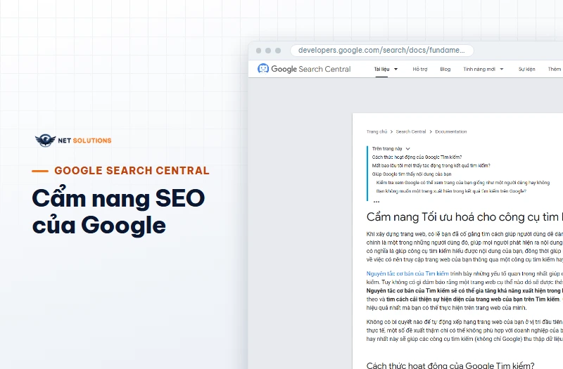 Ảnh chụp trang Cẩm nang Tối ưu hoá cho công cụ tìm kiếm (SEO) của Google Search Central trên máy tính