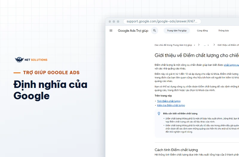 Trang trợ giúp Google Ads giải thích cột Trải nghiệm trang đích và ba mức đánh giá