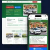 Giao diện website Taxi Điện An Giang do Net Solutions thiết kế: trang chủ trên máy tính và điện thoại