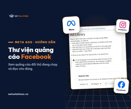 thu vien quang cao facebook ad library meta Ảnh chụp trang Thư viện quảng cáo của Meta (Ad Library) cùng logo Meta, Facebook và Instagram