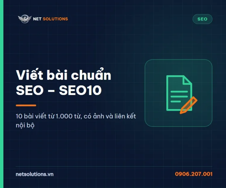 G&oacute;i viết b&agrave;i chuẩn SEO SEO10 của Net Solutions